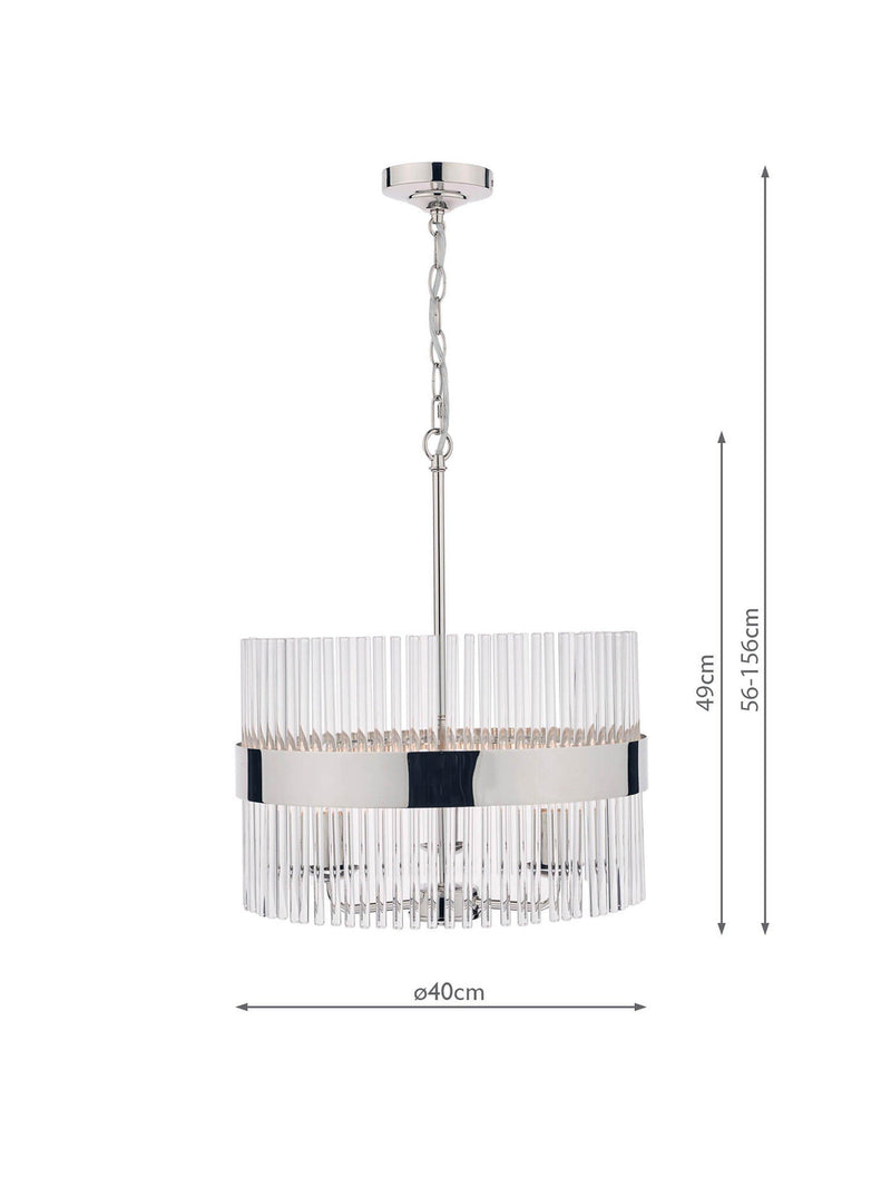 Laura Ashley Alexa ceiling light clear polished nickel (British brand)