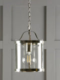 Laura Ashley Harrington glass ceiling pendant, polished nickel, imported from the UK