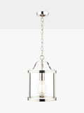 Laura Ashley Harrington glass ceiling pendant, polished nickel, imported from the UK