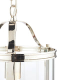 Laura Ashley Harrington glass ceiling pendant, polished nickel, imported from the UK