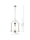 Laura Ashley Harrington glass ceiling pendant, polished nickel, imported from the UK