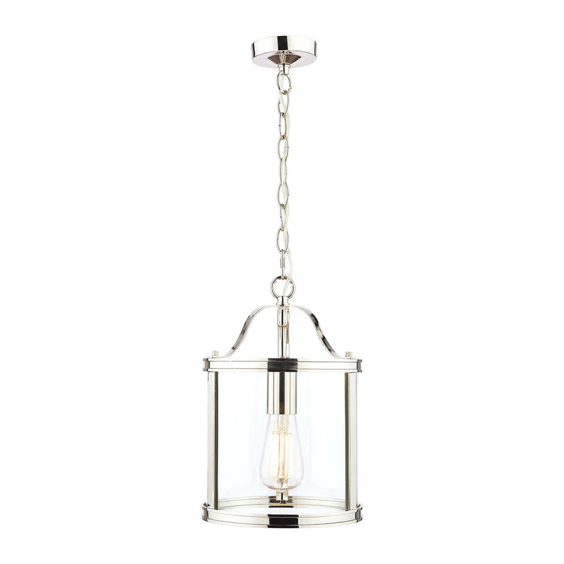Laura Ashley Harrington glass ceiling pendant, polished nickel, imported from the UK