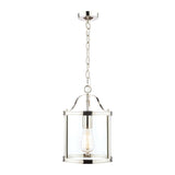 Laura Ashley Harrington glass ceiling pendant, polished nickel, imported from the UK