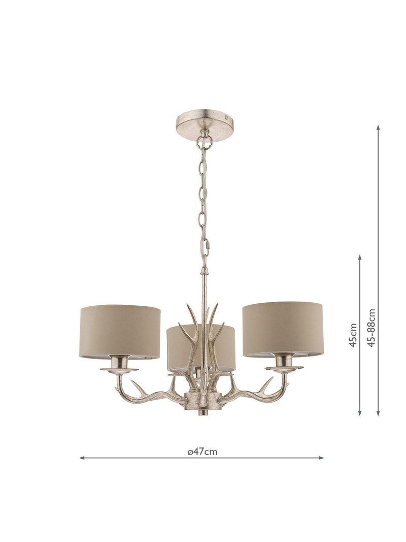 Laura Ashley chandelier 3-arm champagne ceiling light (British brand)