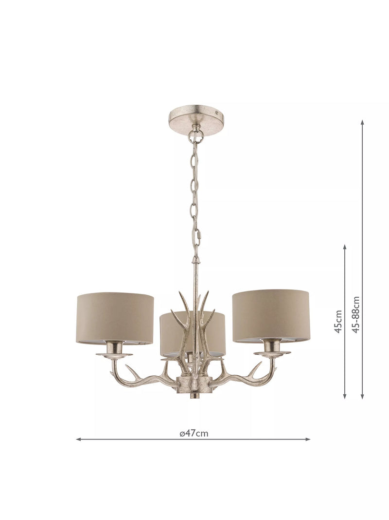 Laura Ashley chandelier 3-arm champagne ceiling light (British brand)