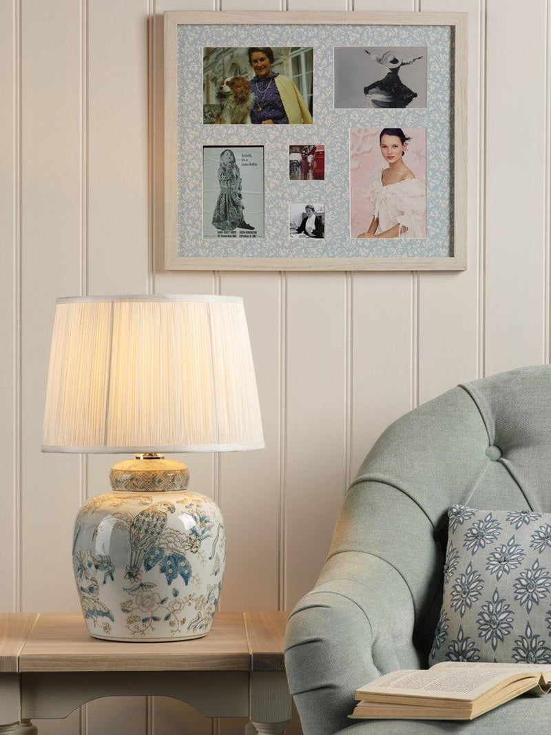 Laura Ashley Elizabeth ceramic table lamp with silk shade (British brand)