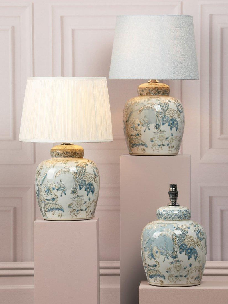 Laura Ashley Elizabeth ceramic table lamp with silk shade (British brand)