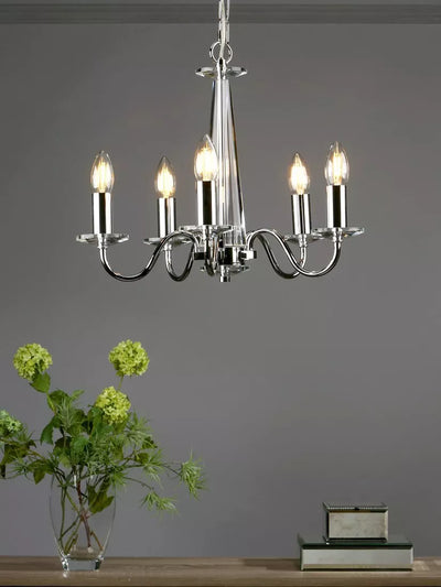 John Lewis Laura Ashley Blake Crystal Ceiling Light, Clear/Polished Chrome- Buy online at McGrocer