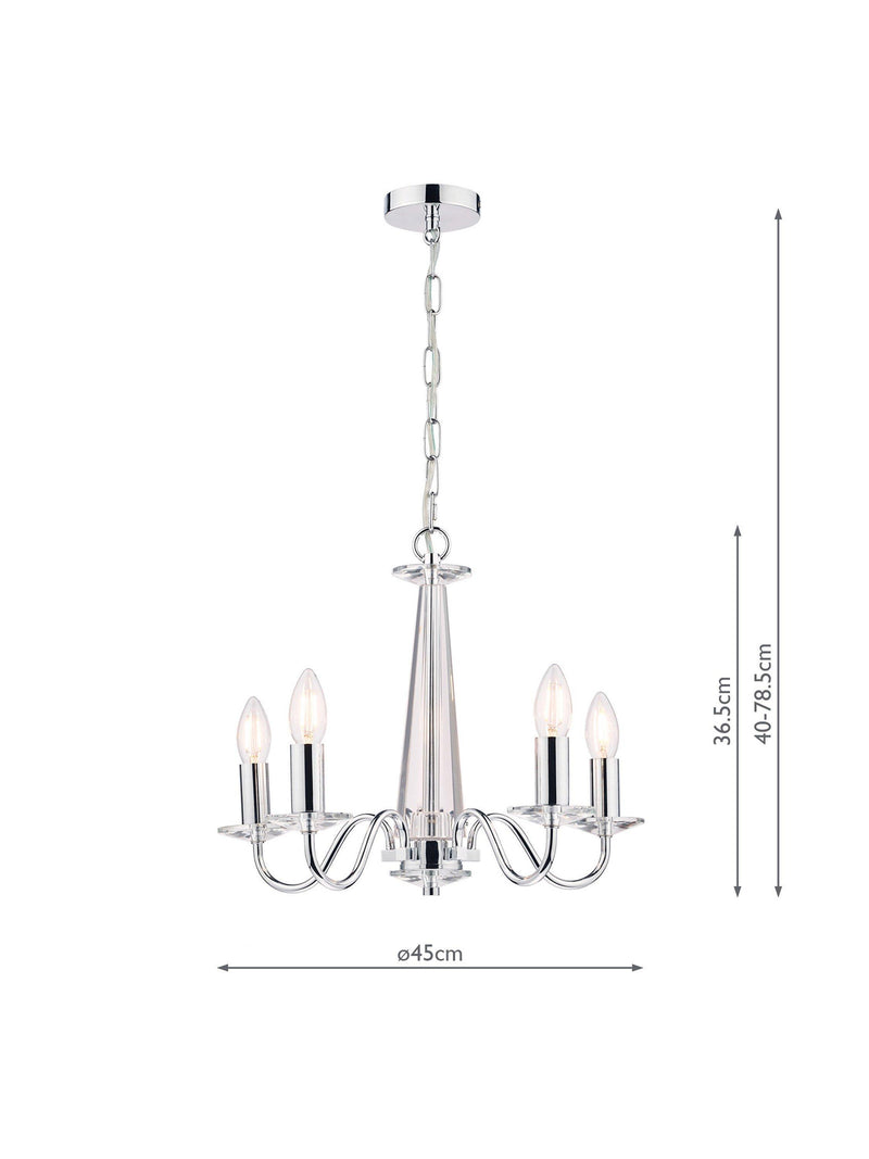 Laura Ashley Blake crystal ceiling light in clear and polished chrome, UK version