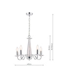 Laura Ashley Blake crystal ceiling light in clear and polished chrome, UK version