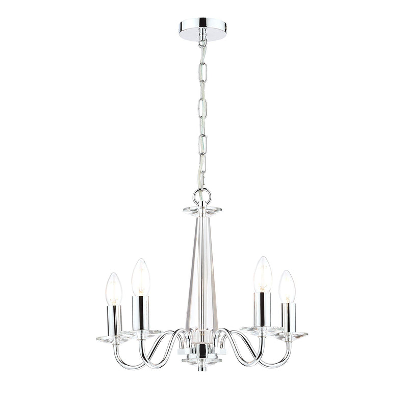 Laura Ashley Blake crystal ceiling light in clear and polished chrome, UK version