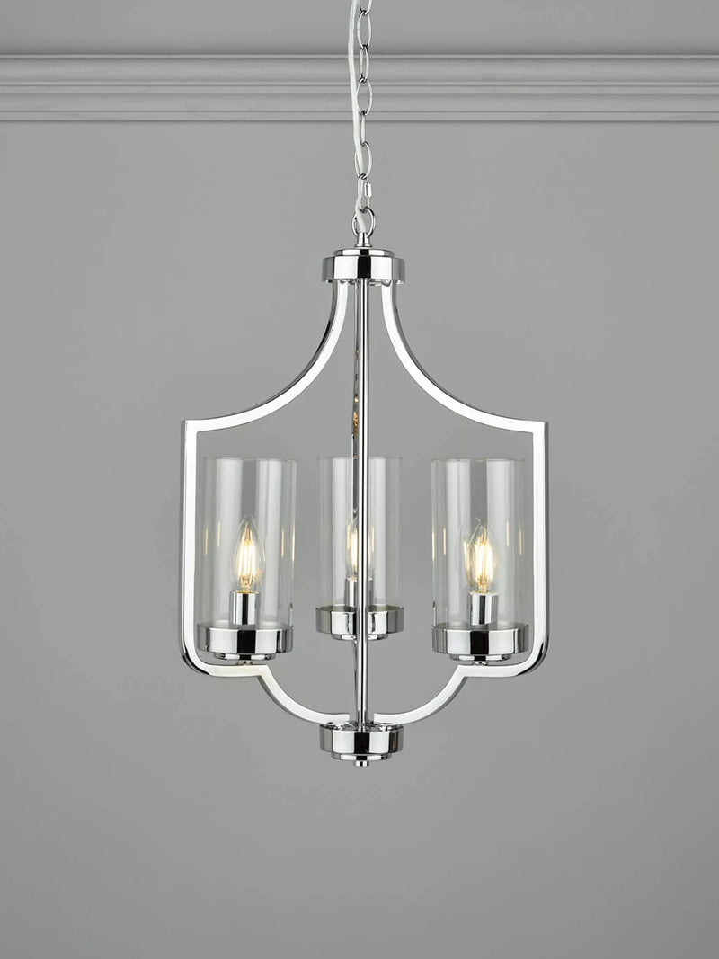 Laura Ashley 3 arm chandelier ceiling light polished chrome, UK version