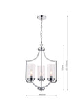 Laura Ashley 3 arm chandelier ceiling light polished chrome, UK version