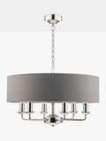 Laura Ashley Sorrento six-arm ceiling light with linen shade (British brand)