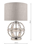 Laura Ashley Aidan crystal table lamp polished chrome, imported from the UK