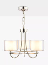 John Lewis Laura Ashley Southwell 3 Arm Ceiling Light, Polished Nickel- Buy online at McGrocer