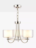 Laura Ashley Southwell 3 arm ceiling light polished nickel, UK version