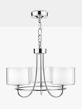 Laura Ashley Southwell 3 arm ceiling light polished nickel, UK version