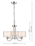 Laura Ashley Southwell 3 arm ceiling light polished nickel, UK version