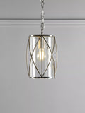 Laura Ashley glass pendant ceiling light with polished nickel finish, UK version