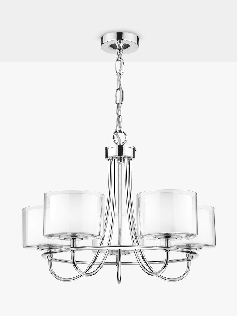 Laura Ashley 5 arm ceiling light polished nickel, UK version