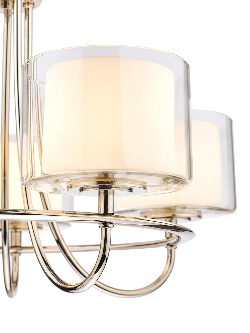 Laura Ashley 5 arm ceiling light polished nickel, UK version