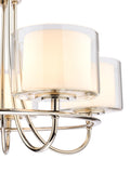 Laura Ashley 5 arm ceiling light polished nickel, UK version