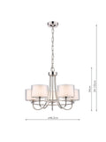 Laura Ashley 5 arm ceiling light polished nickel, UK version