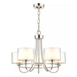 John Lewis Laura Ashley Southwell 5 Arm Ceiling Light, Polished Nickel- Buy online at McGrocer