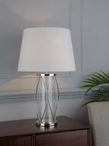 John Lewis Laura Ashley Beckworth Table Lamp, Polished Nickel- Buy online at McGrocer