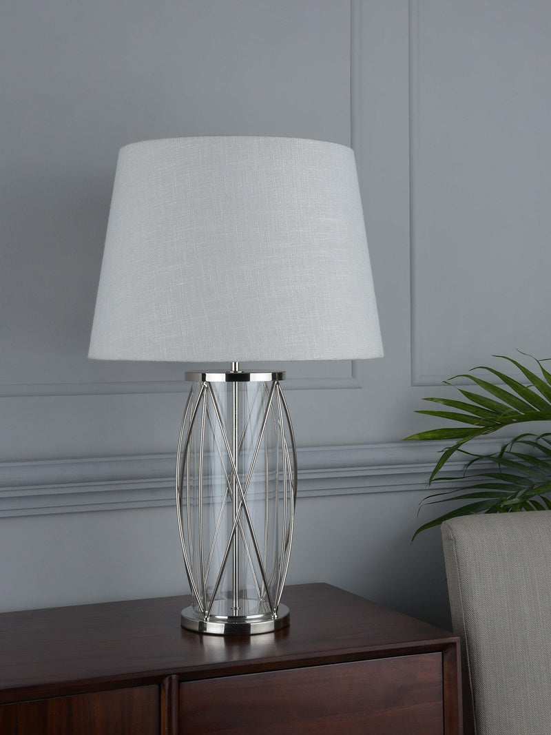 Laura Ashley Beckworth table lamp polished nickel (British brand)