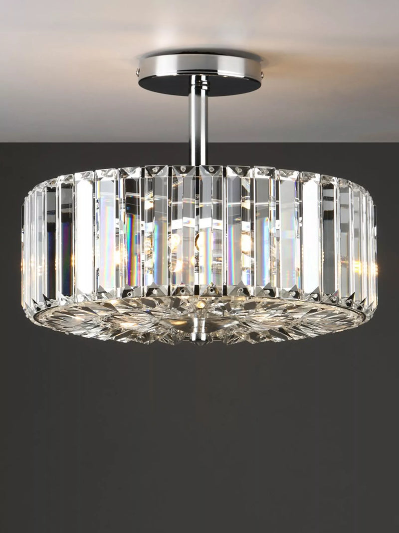 Laura Ashley Fernhurst semi-flush crystal ceiling light, UK version