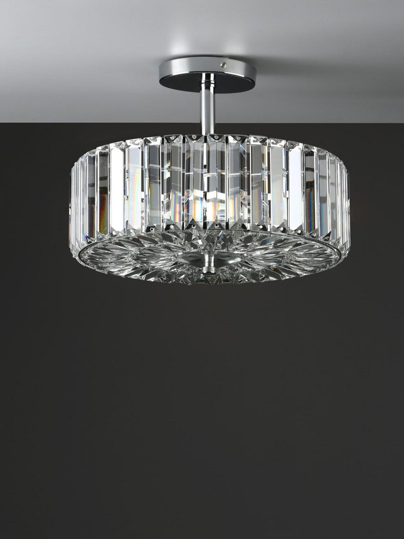 Laura Ashley Fernhurst semi-flush crystal ceiling light, UK version