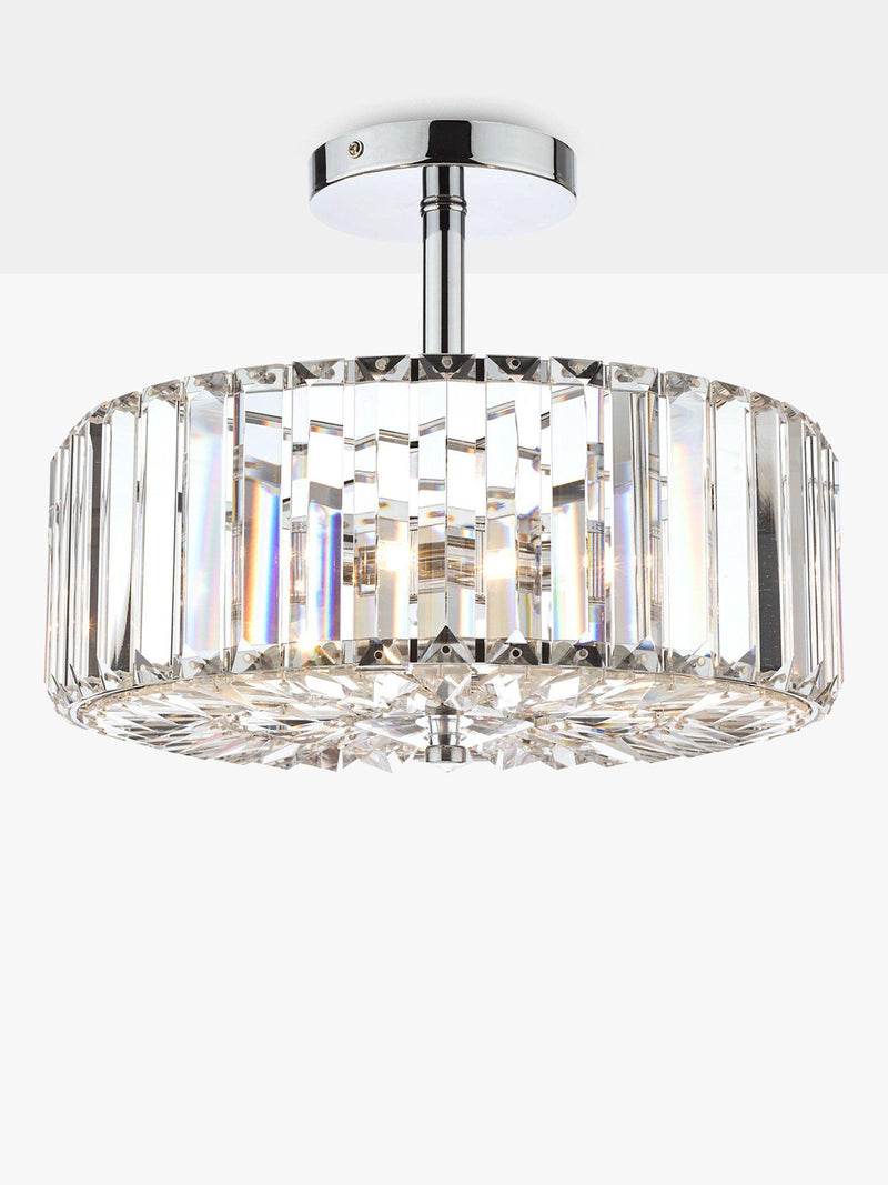 Laura Ashley Fernhurst semi-flush crystal ceiling light, UK version