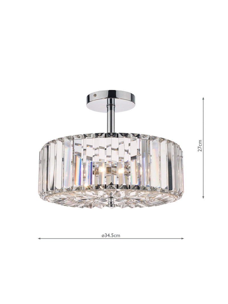 Laura Ashley Fernhurst semi-flush crystal ceiling light, UK version