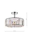 Laura Ashley Fernhurst semi-flush crystal ceiling light, UK version