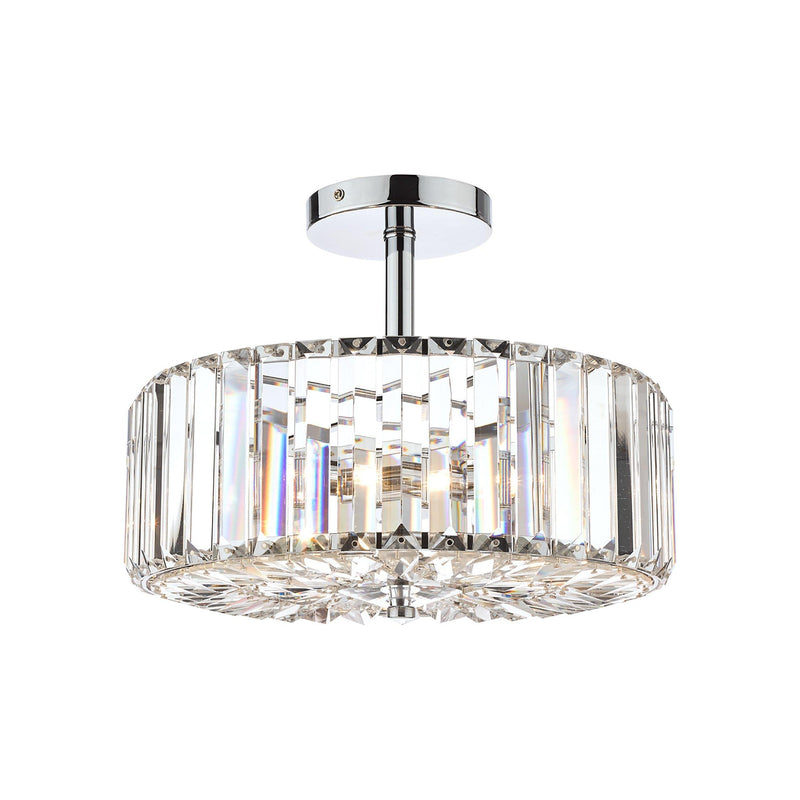Laura Ashley Fernhurst semi-flush crystal ceiling light, UK version