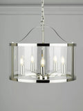 Laura Ashley Harrington 5 arm glass ceiling light polished nickel - British product