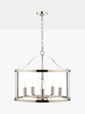 Laura Ashley Harrington 5 arm glass ceiling light polished nickel - British product