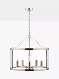 Laura Ashley Harrington 5 arm glass ceiling light polished nickel - British product