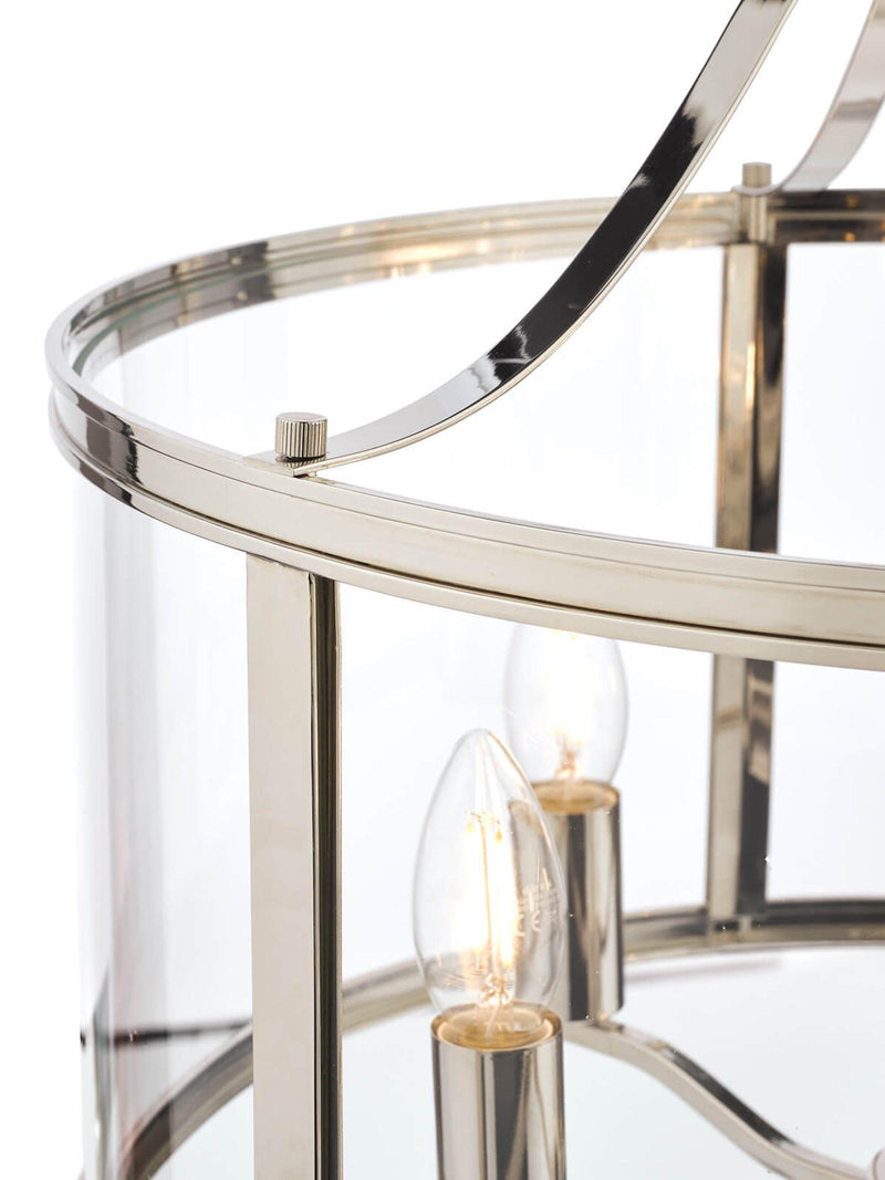 Laura Ashley Harrington 5 arm glass ceiling light polished nickel - British product