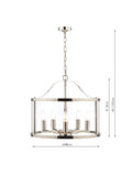 Laura Ashley Harrington 5 arm glass ceiling light polished nickel - British product