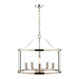 Laura Ashley Harrington 5 arm glass ceiling light polished nickel - British product