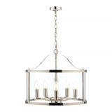 Laura Ashley Harrington 5 arm glass ceiling light polished nickel - British product