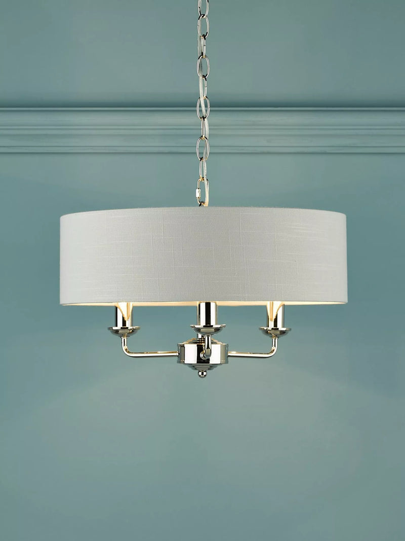 Laura Ashley Sorrento 3 arm ceiling light drum shade, UK version