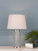 John Lewis Laura Ashley Beckworth Petite Table Lamp, Polished Nickel- Buy online at McGrocer