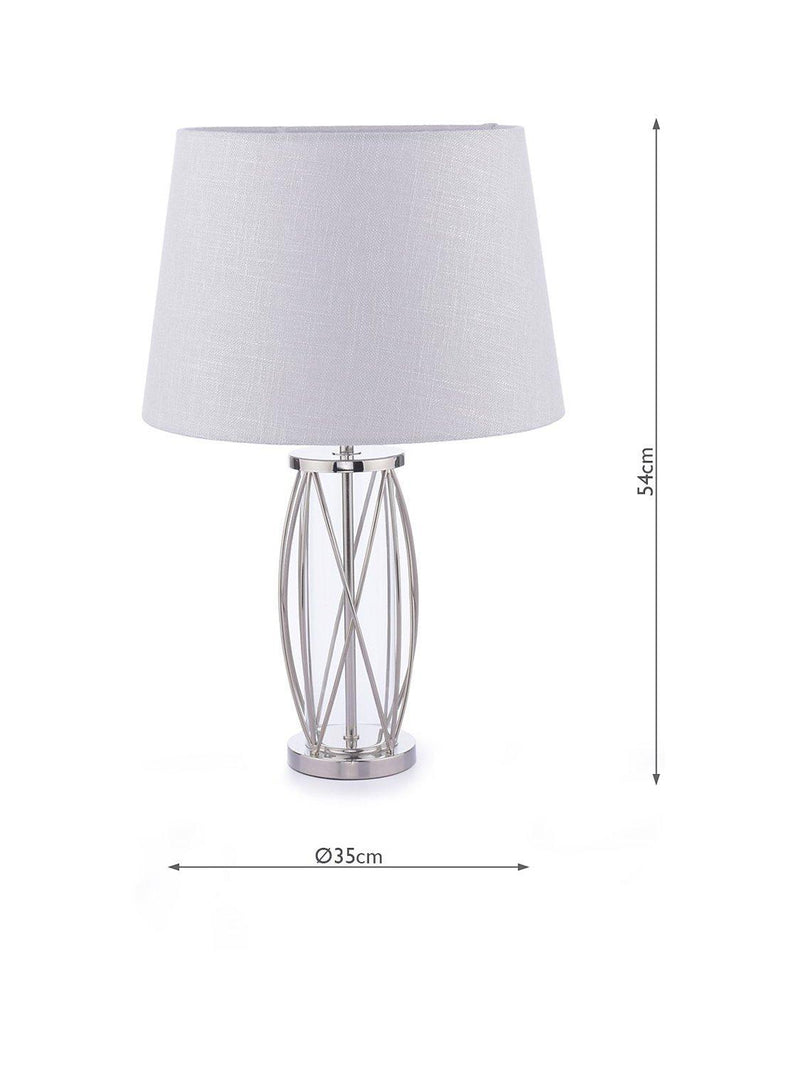 Laura Ashley petite lamp polished nickel linen shade, imported from the UK