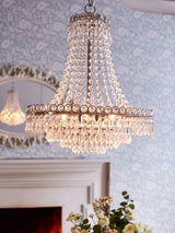 John Lewis Laura Ashley Enid Crystal Glass Chandelier Ceiling Light, Clear- Buy online at McGrocer