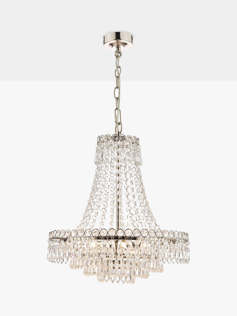 Laura Ashley Enid crystal chandelier ceiling light, imported from the UK