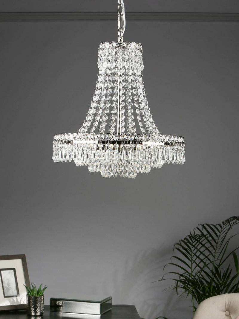 Laura Ashley Enid crystal chandelier ceiling light, imported from the UK